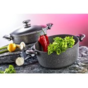 Resim OMS 3002 9 Parça Mayfair Club Bio Granit Tencere Takımı Gri 