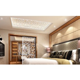 Resim Liar Dekor Liar Ahşap Seperatör (Paravan) - KSP-205 - (10 mm) - (69 cm x 139 cm) - (Beyaz) 