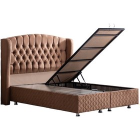 Resim Setaymobilya Baza, Sultan Açık Kahve Mdf Baza + Başlık Seti , Mdf 