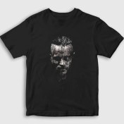 Resim Presmono Unisex Çocuk Siyah Ragnar Vikings T-Shirt 