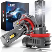 Resim 2 adet Yüksek Güçlü H8 H9 H11 H16 Led Araba Işık Far Turbo Sis Lambası 6000K Beyaz 12V Diyot Yüksek ve Düşük Işın Ampuller Fanlı Süper Parlak Sürüş Işıkları 
