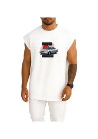 Resim Bahriyeli Collection Oversize Honda Accord Vtec Göğüs Baskılı Atlet Beyaz 