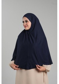 Resim Hürrem Bone Lacivert Pratik Hazır Geçmeli Tesettür Eşarp Viskon Pratik Namaz Örtüsü 2201 02 Lacivert 