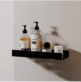 Resim Dekoratif Siyah Metal Banyo Rafı Şampuanlık Duş Rafı Banyo Düzenleyici Siyah 