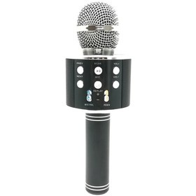 Resim WS-858 Metal Bluetooth Kablosuz Karaoke Mikrofonu Siyah 