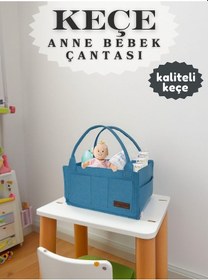 Resim Yunusoğlu Home Keçe Anne Bebek Bakım Çantası Yenidoğan İçin Organizer Düzenleyici Mavi Mavi 