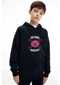 Resim Riverdale Pretty Poisons Baskılı Unisex Çocuk Kapüşonlu Sweat Siyah 