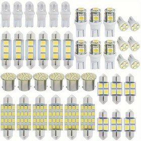 Resim BXE 42 adet/14 adet/28 adet/63 adet Beyaz İç Mekan Kombinasyon LED Araba Işıkları, 6000K, 12V, Motorlu Araçlar için, Pil Olmadan 