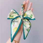 Resim Silver1 Gıoıo Yeni Ipek Eşarp Anahtarlık Kişiselleştirilmiş Inci Papyon Çanta Çekicilik Dokuma Anahtarlık (Yurt Dışından) 