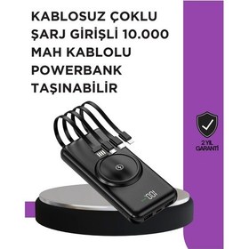 Resim Çoklu Cihaz Uyumu İle Kablolu Ve Kablosuz Şarj Pratik Powerbank Çok Renkli 