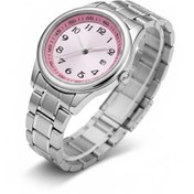 Resim Nicevia Pembe Çevreli Yuvarlak Kadran Unisex Saat – Çelik Zincir 