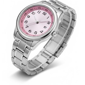 Resim Nicevia Pembe Çevreli Yuvarlak Kadran Unisex Saat – Çelik Zincir 