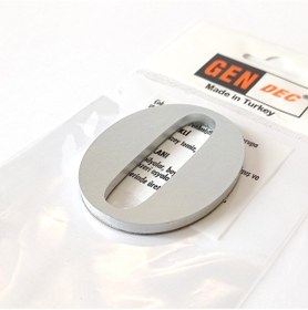 Resim Gendec Kapı Numarası 8Cm No:0 Metalik Gri Kendinden Yapışkanlı Nu 