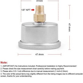 Resim Araba Modifiye Yakıt Basınç Göstergesi İşaretçisi Hidrolik Basınç Göstergesi 0-8 Kg/cm² 1235 