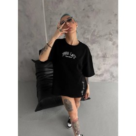 Resim Beruflic Baskılı Oversize T-Shirt - Siyah 