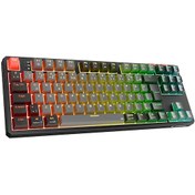 Resim Rampage Yoru Tkl Pro Gri-siyah Outemu Red Swich Q Kablosuz Rgb Mekanik Oyuncu Klavye 