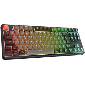 Resim Rampage Yoru Tkl Pro Gri-siyah Outemu Red Swich Q Kablosuz Rgb Mekanik Oyuncu Klavye 