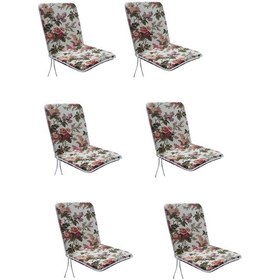 Resim Mirzade 6'lı Median Yüksek Arkalı Sandalye Minderi-nergiz 