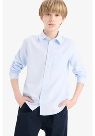 Resim DeFacto Erkek Çocuk Polo Yaka Oxford Uzun Kollu Gömlek F2630A825SMBE343 