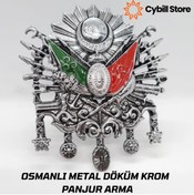 Resim CybillStore Osmanlı Tuğrası Döküm Metal Krom 