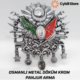 Resim CybillStore Osmanlı Tuğrası Döküm Metal Krom 