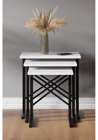 Resim Zg2 Metal Ayaklı Zigon Sehpa - Beyaz Zg2-beyaz 