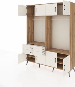 Resim Hyperion Gardrop 7 Raflı 2 Çekmeceli 2 Askılı 176x44x221 Çam-aytaşı Aytaşı 