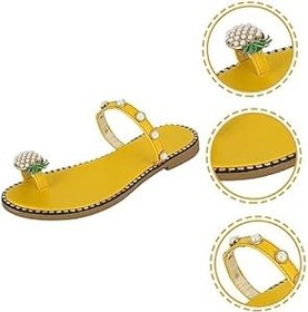 Resim CALLARON Moda 1 Çift Kadın Flop Pu Deri Günlük Sandalet Sandalet Kadın Ayakkabı Parmak Arası Terlik 