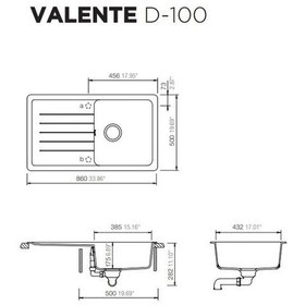 Resim Ukinox Valente D-100 Siyah Granit Eviye 