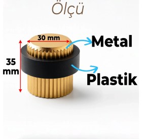 Resim Kapı Stoperi Tamponu Çizgili Gold Altın Vidalı Tutacağı Tutucu Altı Kolu Pencere Stopu Takozu Sürgü 
