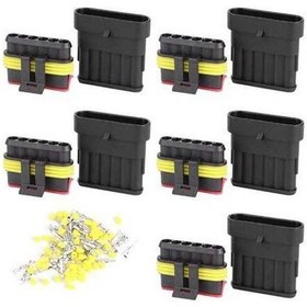 Resim Fortunelane 6 Soketli Su Geçirmez Elektrik Bağlantı Seti, Araçlar İçin Dayanıklı Konnektörler, -10 C +80 C Sıcaklık Aralığı 