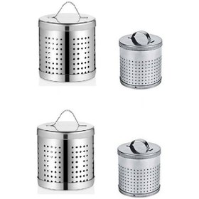 Resim Çaydanlık İçi Süzgeç - Kafes Süzgeç 4 Lü Çay Süzgeci Seti 2 Boy Gri 