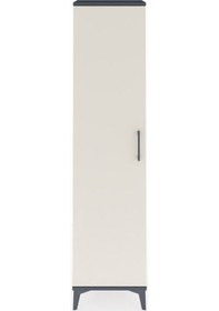 Resim Arges Dolap Tek Raflı Tek Kapaklı Tek Askılı 44x30x182 Antrasit-aytaşı Antrasit 