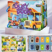 Resim Yeniden kullanılabilir trafik temalı meşgul kitap, aydınlatıcı şekillendirme ve renk eşleştirme bulmacası, el becerilerini geliştirmek için DIY interaktif oyuncak kitabı, tatil hediyesi olarak uygun sessiz kitap - erkek ve kız çocukları için flaş kartlar 