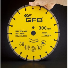 Resim 300 mm Lazer Kaynaklı Beton Kesme Testeresi Diski Beton Asfalt Tuğla Parke Fayans Elmas Kesim Disk 