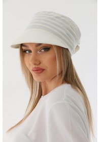 Resim Safari Bağlamalı Ekru Siperli Bandana Vizör Ekru 