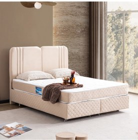 Resim Paul Çift Kişilik Baza Başlık Orthosoft Yatak Seti - Krem 150 x 200 