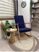 Resim Asedia Trend Naturel Lacivert Sallanan Sandalye Dinlenme Emzirme Baba Tv Okuma Koltuğu Berjer 