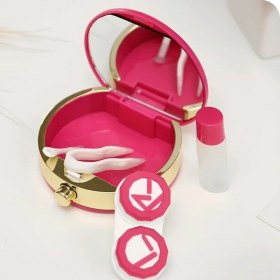 Resim Eyekan Parfüm Şişesi Şeklinde Lens Kutusu (Gül Rengi) 