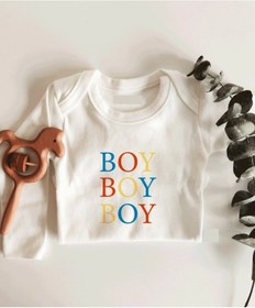Resim İmaj Tuğbababy Boy Boy Boy Uzun Kol Çıtçıtlı Organik Bebek Body Beyaz 