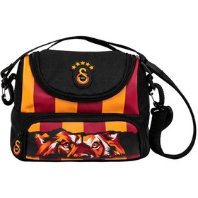 Resim Galatasaray Lisanslı Aslan Desenli Beslenme Çantası - Çizgili Sarı Kırmızı Omuz Askılı Çanta Sarı - Kırmızı 