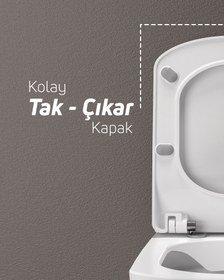 Resim Elegant Duroplast Yavaş Kapanan Klozet Kapağı inci Mat Beyaz 
