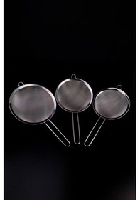 Resim Digithome 3 Lü Çelik Saplı Süzgeç Seti 18-20-22 Cm Gri C1-1-18 