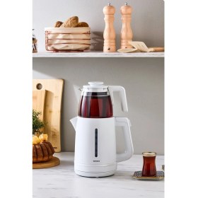 Resim Büyük Kapasiteli Beyaz Çay Makinesi, Pratik ve Şık Tasarım 