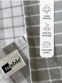 Resim Kareli 2'li Mutfak Kurulama Bezi Set 45x65cm Gri/Beyaz Gri-Beyaz 