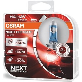 Resim Yeniışıkotomotiv Osram H4 Night Breaker Laser %150 Fazla Işık 