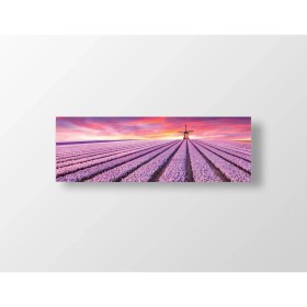 Resim Deniz Çerçeve Mor Tarla ve Yer Değirmeni Tablosu-Çerçevesiz - 200X70 