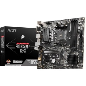 Resim MSI PRO B550M-P GEN3 DDR4 4400(OC) HDMI VGA DVI M.2 mATX AM4 