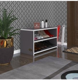 Resim Kenzlife Ayakkabılık Goya Gri 040 70 30 Arkalıksız Ayakkabı Ofis Dolabı 
