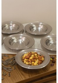 Resim Yunusoğlu Home 3'lü Paslanmaz Çelik Yuvarlak Çerezlik, Çerez Kasesi Gümüş 